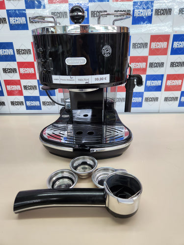 Cafetera 1100W café espresso manual y capuchino, café en polvo o vainas E.S.E., negroDe'Longhi Icon Eco 311.BK